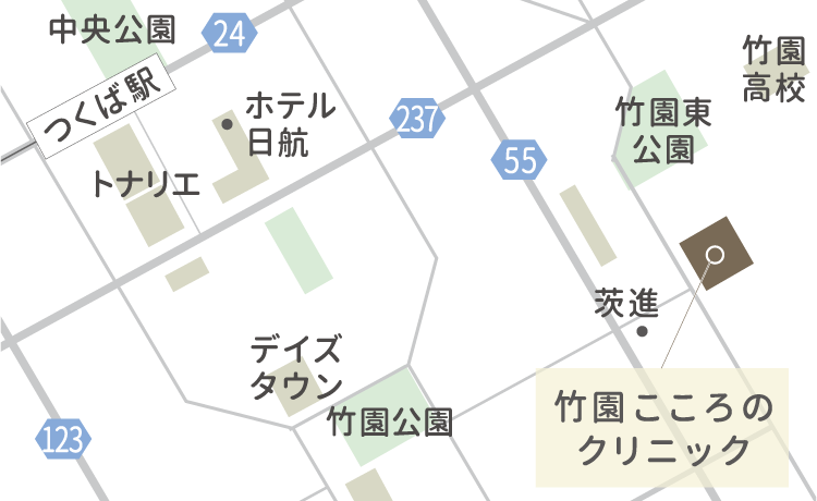 竹園こころのクリニック 周辺地図